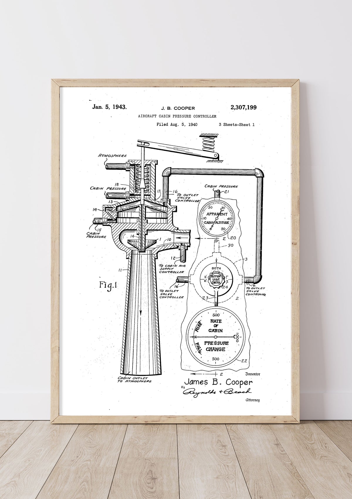 Aircraft Cabin Pressure Controller | 1940s | J. B. Cooper