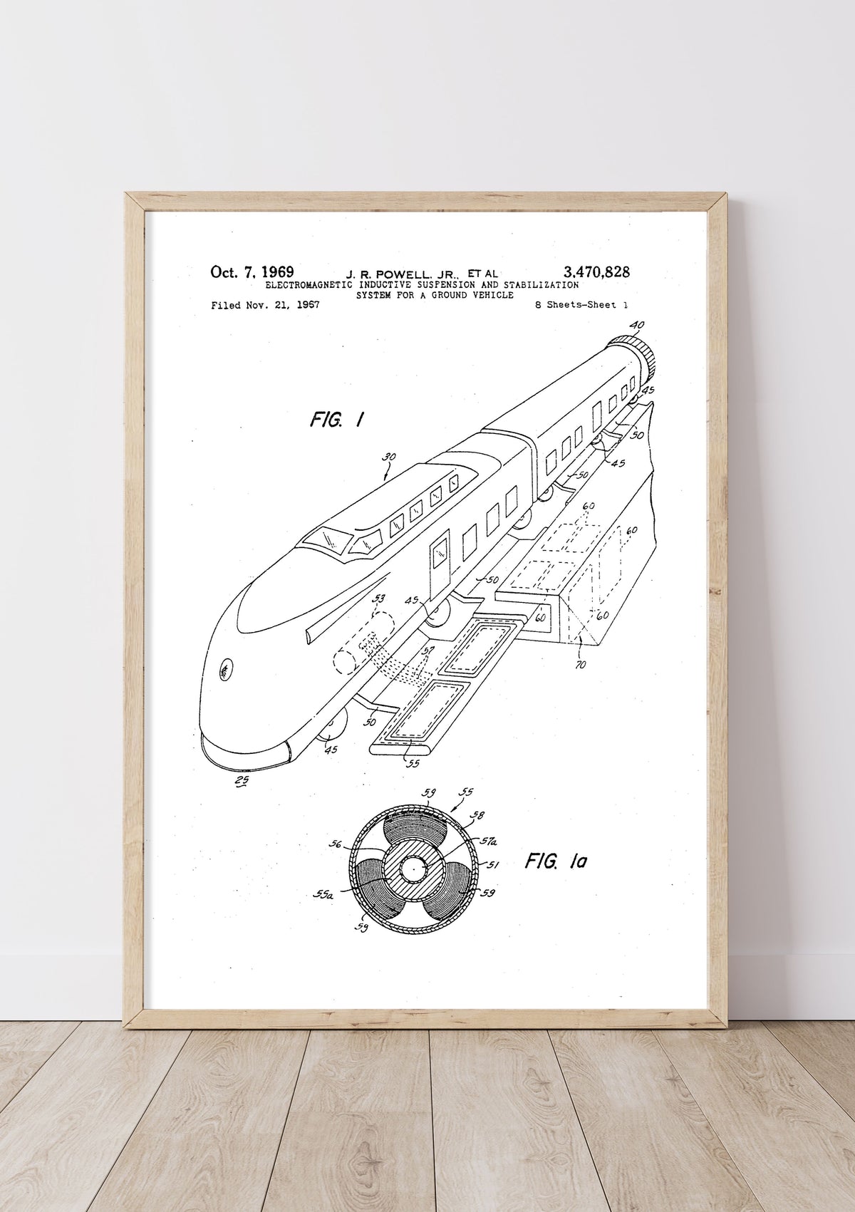 Electromagnetic Inductive Suspension and Stabilization System for a Ground Vehicle | 1960s | J. R. Powell JR Et Al