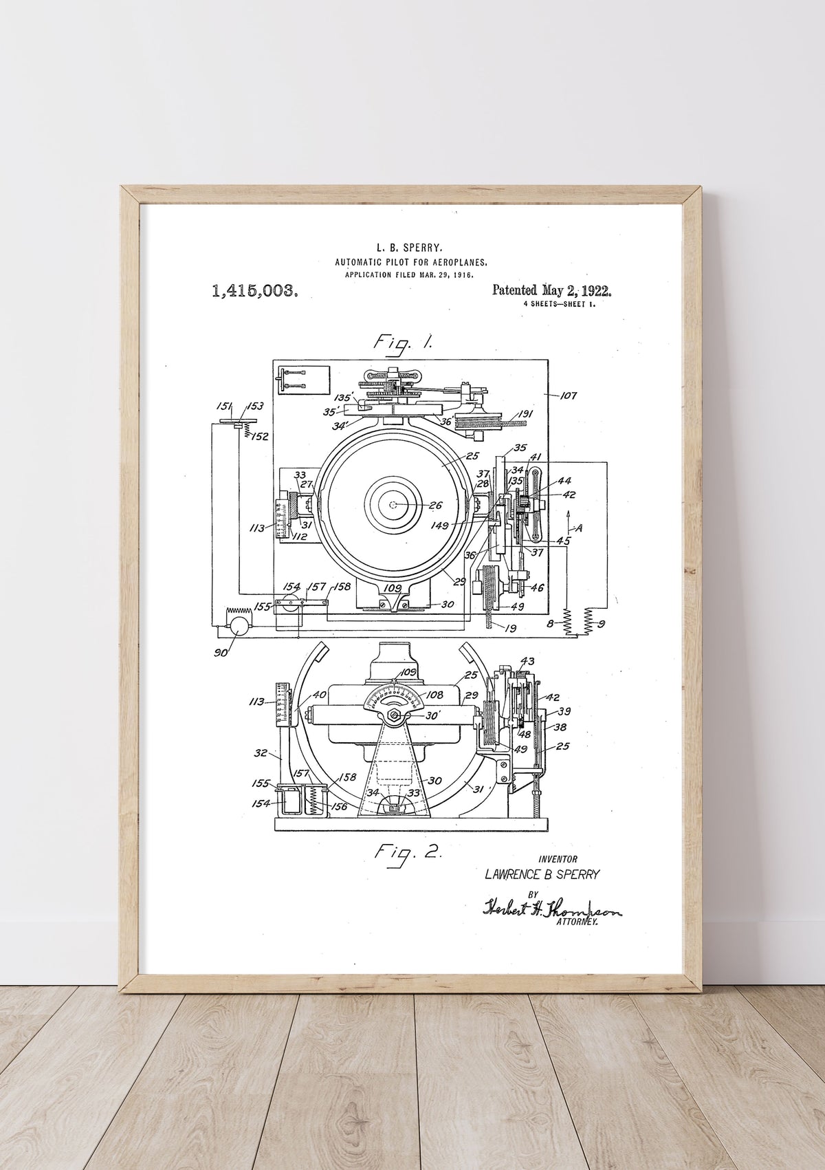 Automatic Pilot for Aeroplanes | 1920s | L. B. Sperry